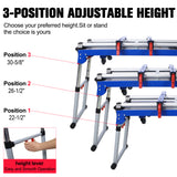 5-in-1 kannettava työpenkki nopeasti taitettava työpöytä irrotettavalla jiirisahatelineellä ja korkeussäädettävillä jaloilla Teline/Dolly/Creeper/taso puuntyöstön korjausmuuraukseen