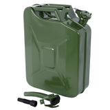 20 Liter (5 Gallon) Jerry Fuel Can with Flexible Spout Portable Tank Steel Gasoline Cars Trucks Equipment Green