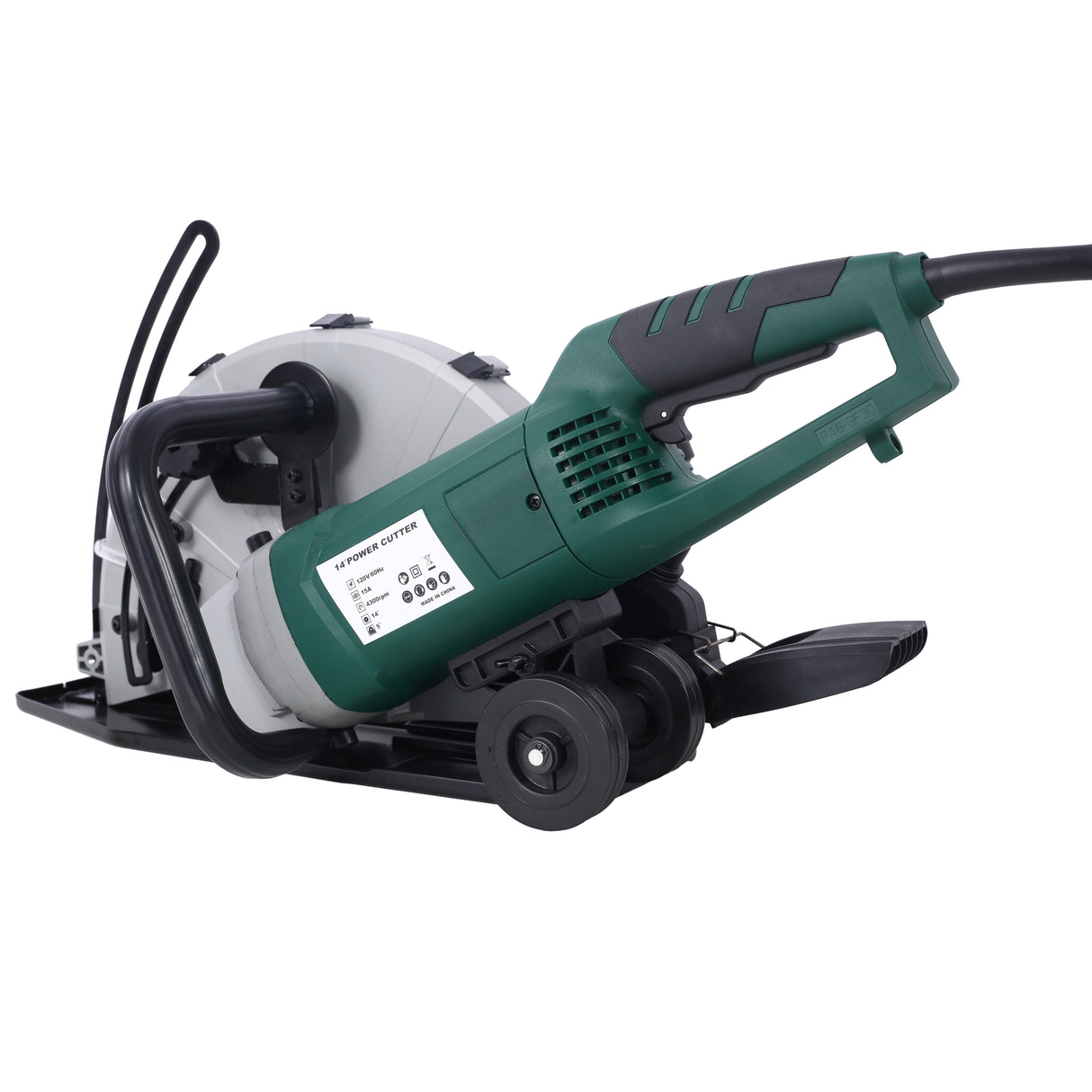 Portable 14" Wet/Dry Electric Corded Circular Concrete Saw/Power Angle Cutter 2600W w/Water Line & Guide Roller With Blade ETL Certificate