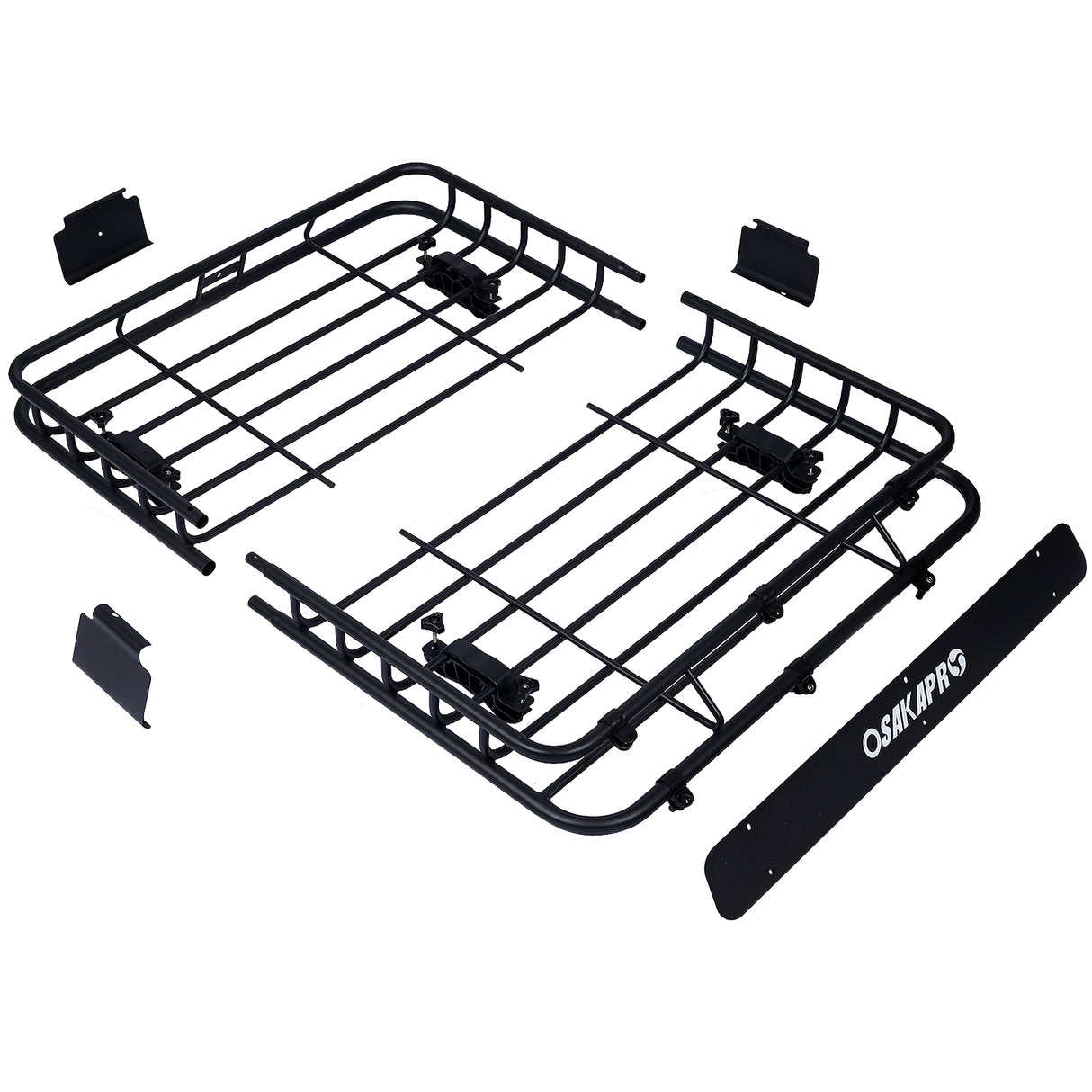 Cesta portaequipajes para techo, portaequipajes para techo de automovilismo, montaje superior de acero negro de 42"