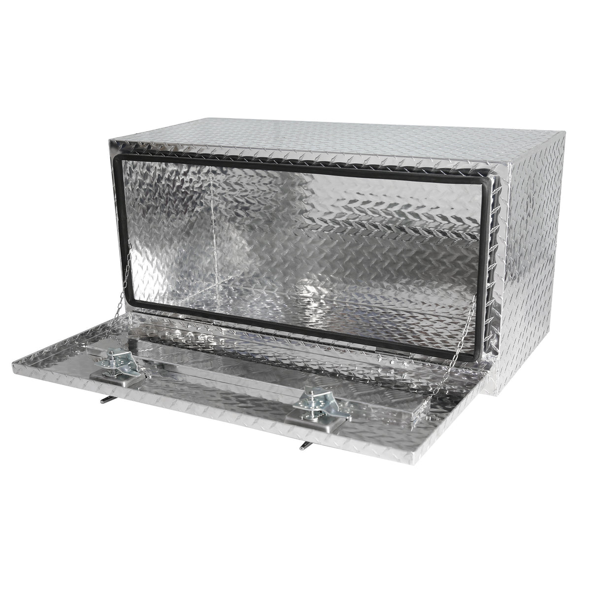 Caja de herramientas de aluminio negro resistente de 36 pulgadas para almacenamiento debajo de la carrocería del remolque del camión+cerraduras con llave de pestillo con mango en T de 36 pulgadas (36 pulgadas × 17,1 pulgadas × 17,9 pulgadas)