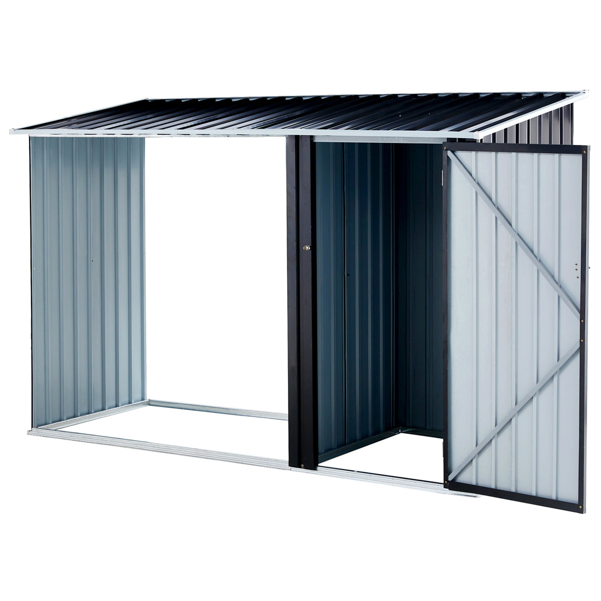 Firewood Storage Shed Outdoor Rack Outdoor na may Log Holder Shelter para sa Patio Anthracite Galvanized Steel