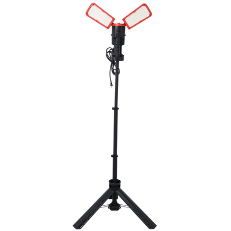 10000 Lumen 100 Watt Dual-Head LED Work Light na may Telescoping Tripod Stand na Umiikot na Mga Waterproof na Lamp na 9Ft 3-Prong Power Cord 2x50W