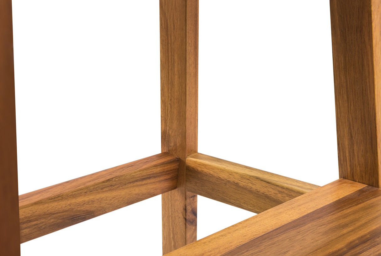 Tabouret à deux marches en bois d'acacia rectangulaire de petite taille, capacité de 250 lb