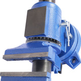 5" Multi-Jaw Rotating Bench Vise Multipurpose 360-Degree Rotation Clamp on Vise with Swivel Base and Head 5inch--Blue