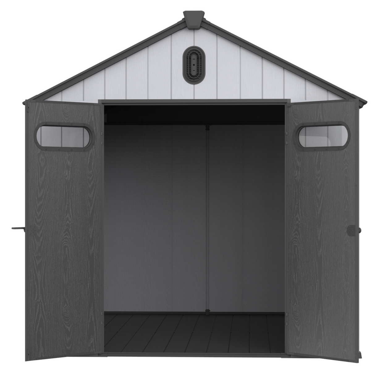 8×10ft Plastic Storage Shed for Backyard Garden Big Spire Tool Black Grey