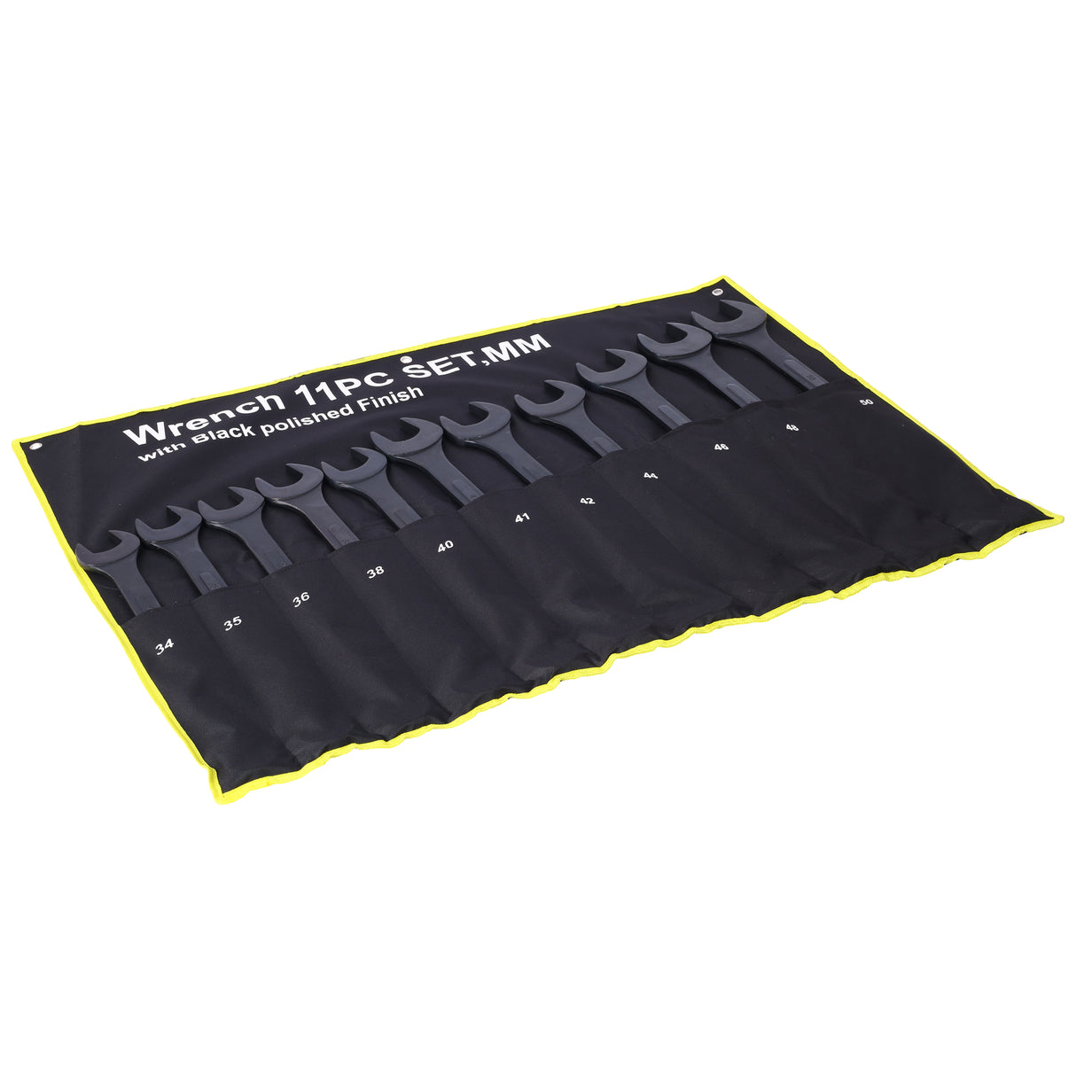 Jumbo Combination Wrench Set Extra Large Metric 1-5/16'' to 2'' Black Oxide with Pouch 11-piece