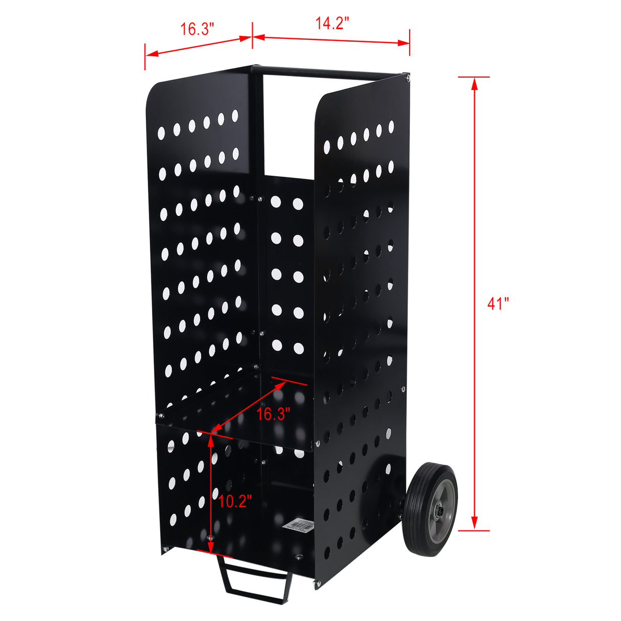 Carro rodante para leña para chimenea, estante para madera de 200 libras de capacidad, resistente, negro