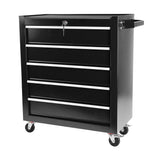 5 Drawers Rolling Tool Chest Cabinet na may Wheels Storage Cabinet at Box Organizer para sa Garage Warehouse Workshop Black