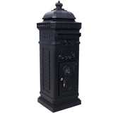 Mailbox Residential The Court Large-Capacity Letter Box Garden Floor Safety Outdoor Rainproof Postbox Statue--Black