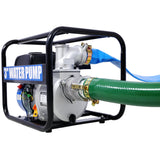 Semi Trash Water Pump 3 inch 209cc 7HP 4 Stroke OHV Engine Gas Powered 50 ft Discharge Hose 12 ft Suction Hose with Complete Fittings EPA Compliant