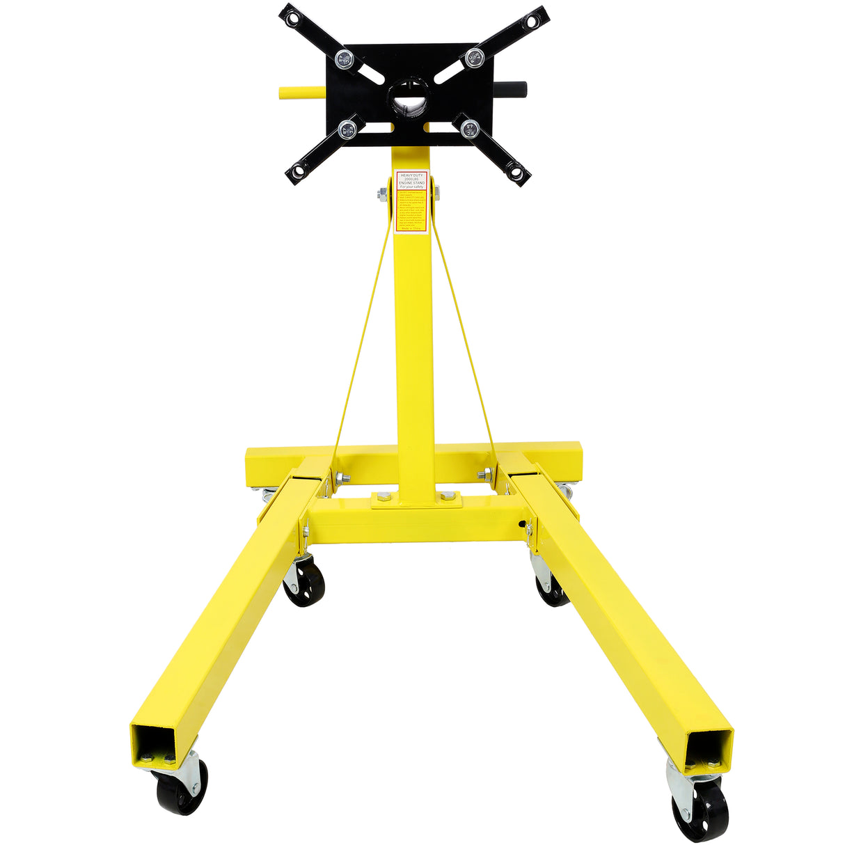 Folding Engine Stand 2000 LBS Capacity Motor Hoist 360 Degree Adjustable Mounting Head Dolly Mover Auto Repair Rebuild Jack--Yellow