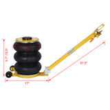 5T Triple Bag Air Jack Pneumatic Lifting 16in Capacity 11000lbs Easy-Collapsing Terrain Yellow