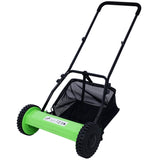 16-Inch 5-Blade Push Reel Lawn Mower with Grass Catcher Green