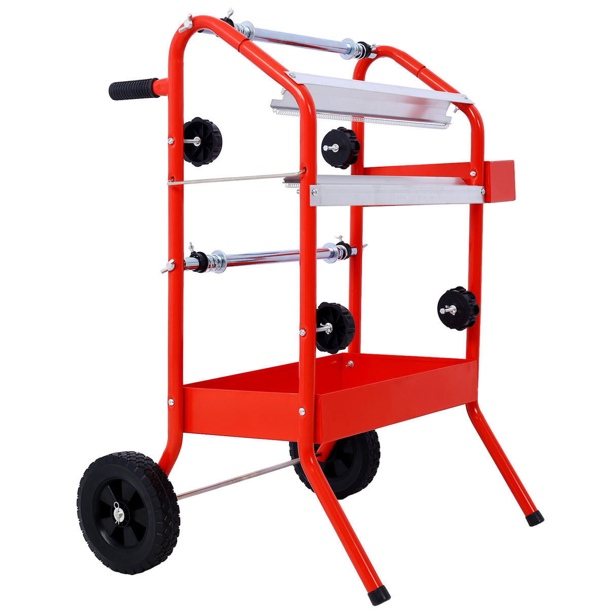 Machine à papier de masquage multi-rouleaux mobile 18" avec plateaux de rangement rouge