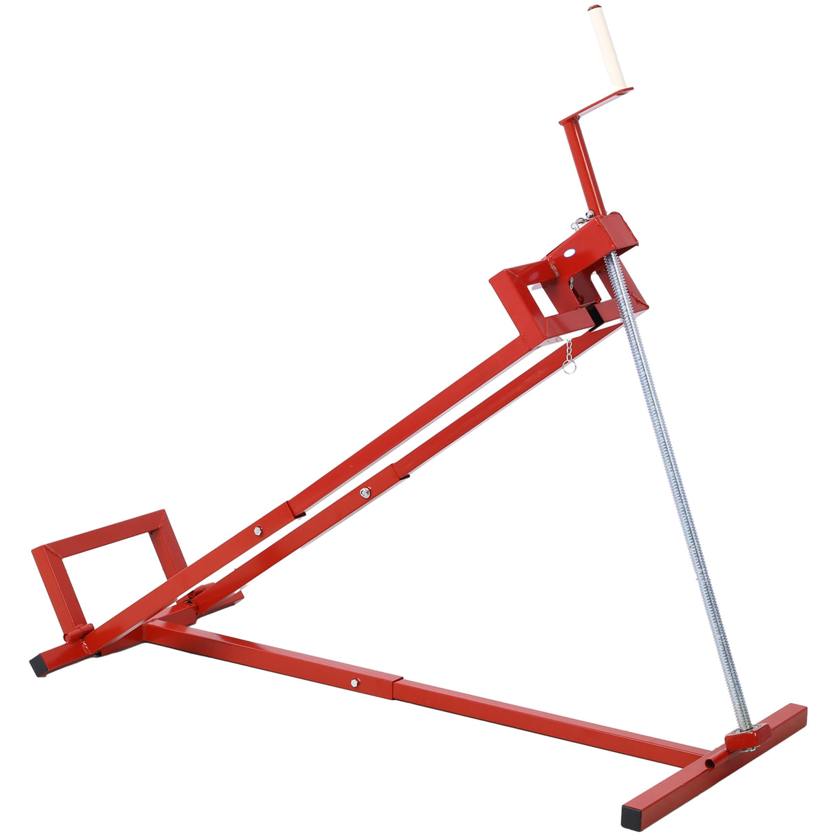 Elevador de cortacésped fácil para tractores de montar Elevador de capacidad de 800 libras Ayuda de limpieza para montar Tractor de césped universal + Inclinación ajustable de 45° Rojo