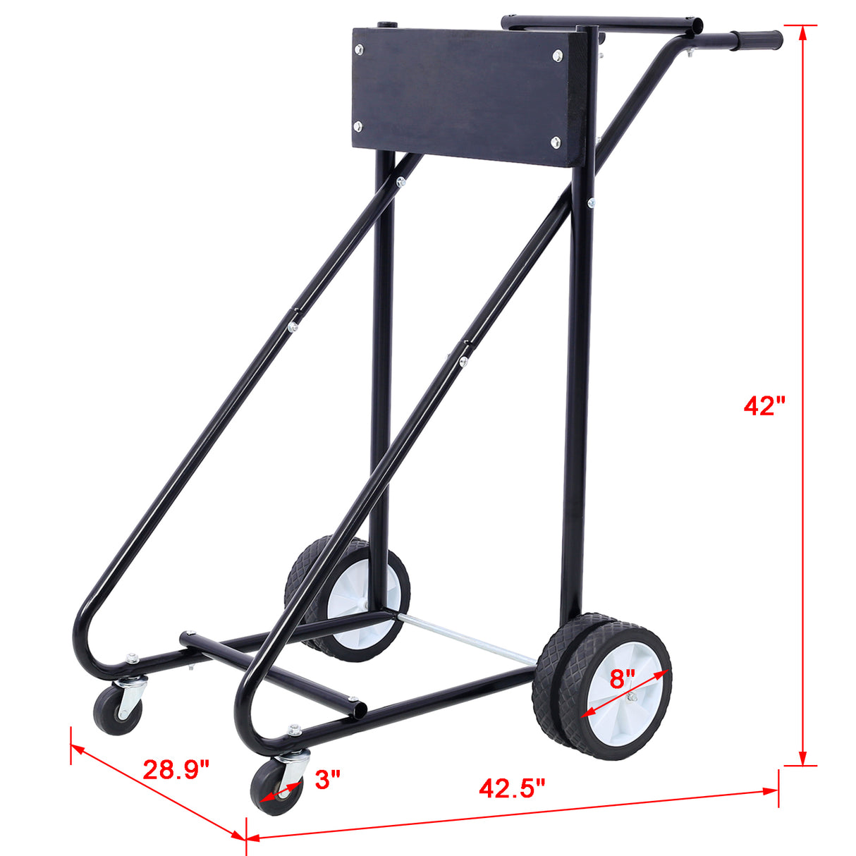 Outboard Boat Motor Stand Engine Carrier Cart Dolly para sa Storage 315lbs Timbang Kapasidad w/Wheels Black