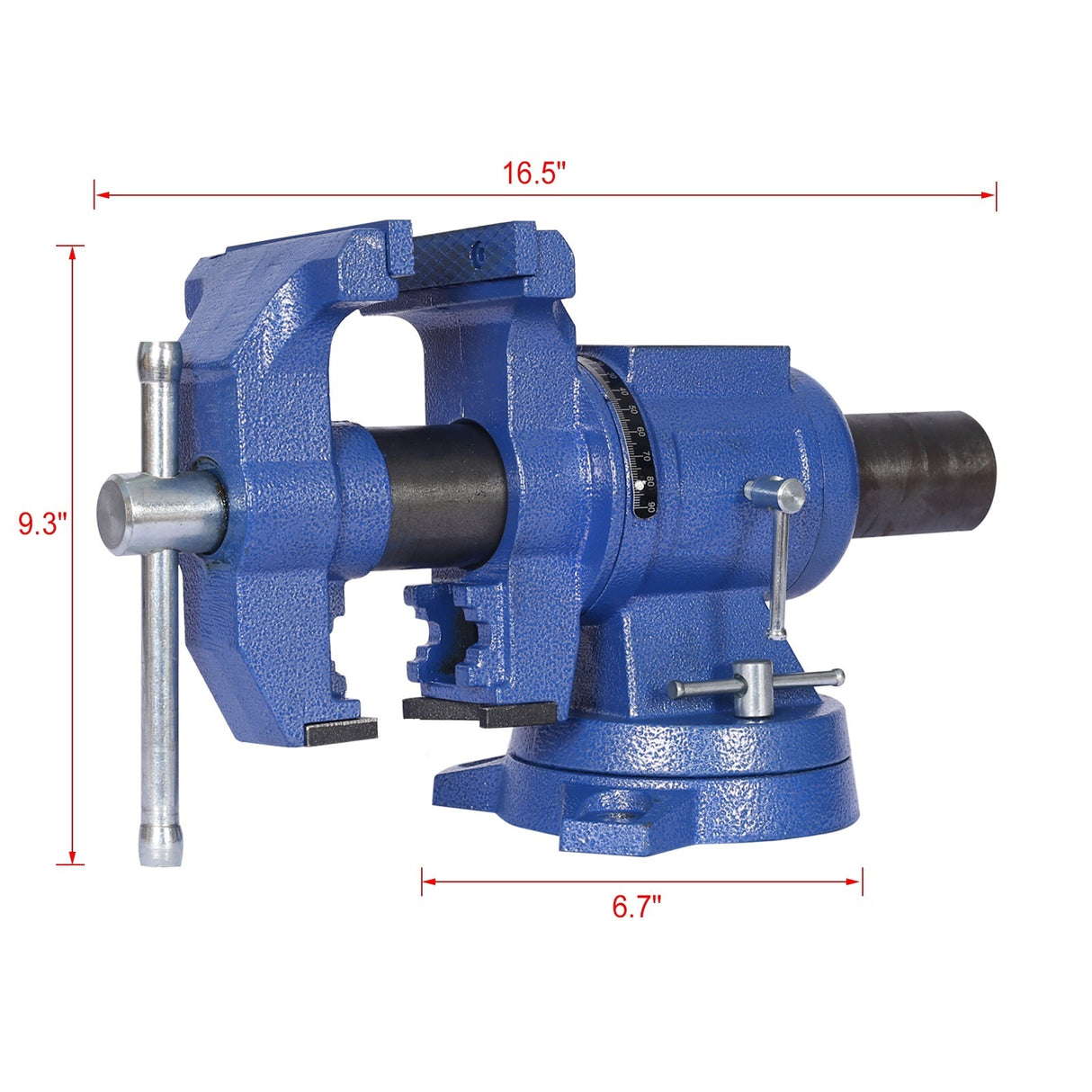 5" Multi-Jaw Rotating Bench Vise Multipurpose 360-Degree Rotation Clamp on Vise with Swivel Base and Head 5inch--Blue