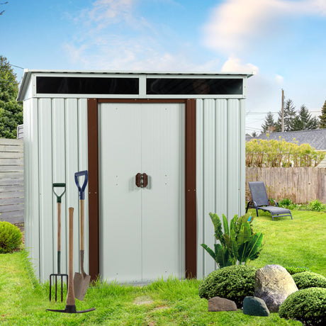 6ft x 5ft Outdoor Metal Storage Shed Puti