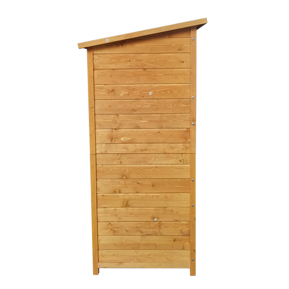 63.58"X 24.6"X 53.15" Wooden Shed Natural for Backyard Garden Big Tool Storage Flat Roof Room