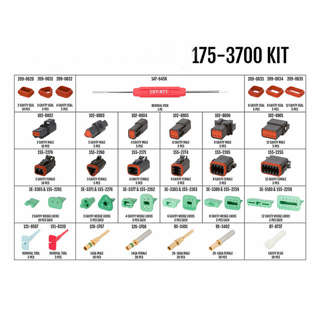 Kit de conector eléctrico Deutsch 175-3700 para motor Caterpillar CAT 3508B