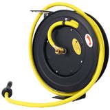 Retractable Air Hose Reel 1/2" Inch x 50' Ft Auto Rewind Heavy Duty Steel Air Industrial Grade Rubber