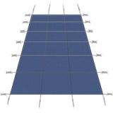 Inbouwzwembadveiligheidsafdekking 16x32ft Rechthoek Winter voor inbouwzwembaden Stevig drievoudig gestikt voor hoge sterkte Hardware inbegrepen - Blauw gaas