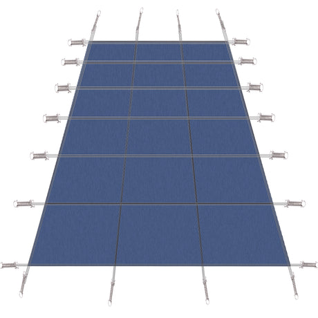 Cover na Pangkaligtasan sa Inground Pool 16x32ft Rectangle Winter para sa Inground Swimming Pool Solid Triple Stitched para sa High Strength Hardware na Kasama--Blue Mesh