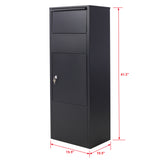 Large Package Delivery Parcel Mail Drop Box Black 10.5" x 15.5" x 41.30" with Lockable Storage Compartment Heavy Duty Weatherproof for Express Mail Delivery for Home & Business Use