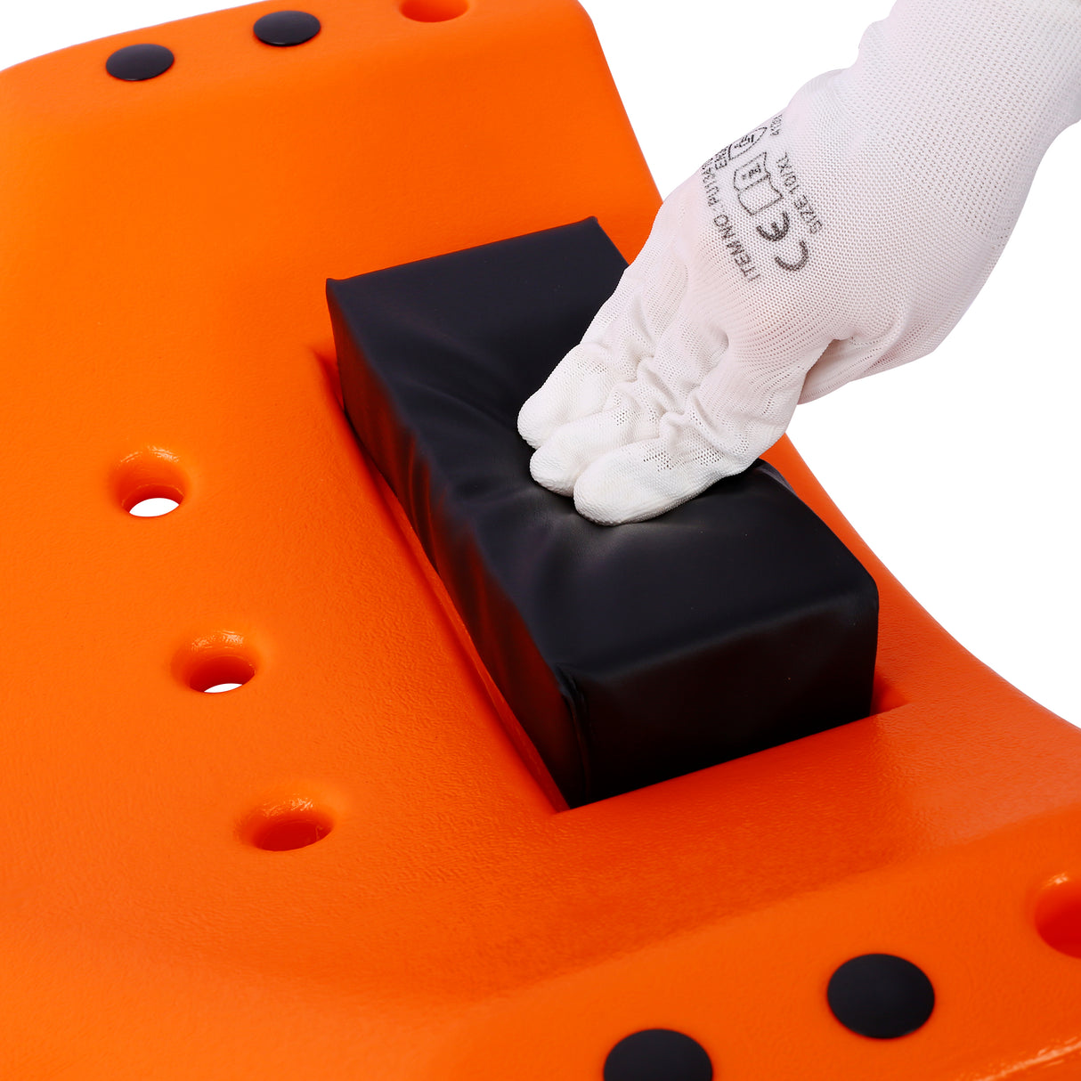 Plastic Creeper 48 Inch Blow Molded Ergonomic HDPE Body with Padded Headrest & Dual Tool Trays 440 Lbs Capacity Orange