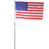 25FT Telescopic Sectional Flag Pole Kit Extra Thick Heavy Duty Aluminum Flagpole Outdoor Inground na may Topper Balls para sa Yard Residential o Commercial