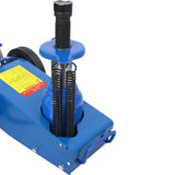 22 Ton Hydraulic Floor Jack Air-Operated Axle Bottle with 4 Extension Saddle Set Built-in Wheels Blue