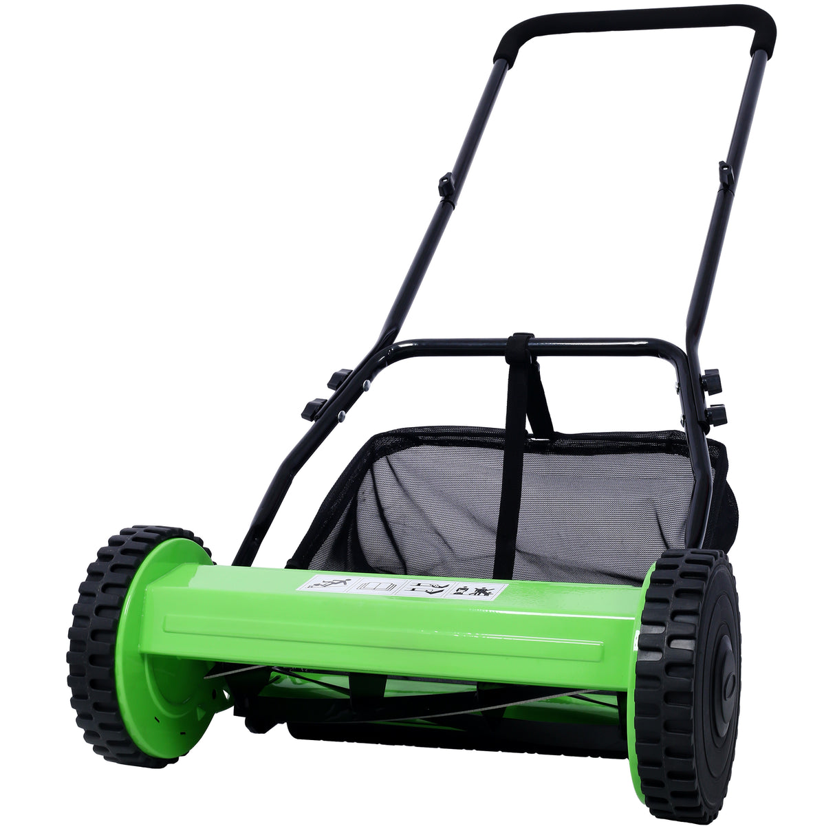 16-Inch 5-Blade Push Reel Lawn Mower with Grass Catcher Green