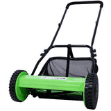 16-Inch 5-Blade Push Reel Lawn Mower with Grass Catcher Green