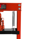 Steel H-Frame Hydraulic Garage/Shop Floor Press na may Stamping Plate Pressure Gauge 12 Ton (24,000 lb) Kapasidad na Pula