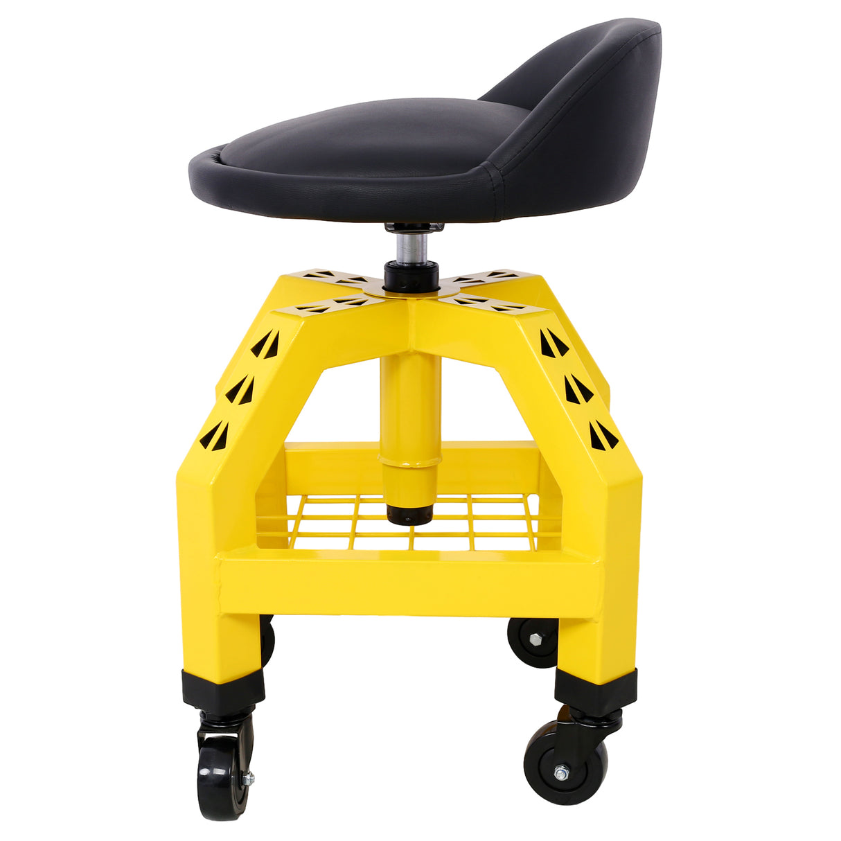 Pneumatic 360 Degree Swivel Stool Mechanics Rolling Creeper Seat Heavy Duty Shop with Casters Yellow 300 lbs Capacity