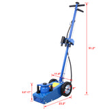 22 Ton Hydraulic Floor Jack Air-Operated Axle Bottle na may 4 Extension Saddle Set Built-in Wheels Blue