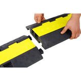 3 Packs Cable Protector Ramp 2 Channels Speed Bump Hump Rubber Modular Rated 11000 LBS Load Capacity