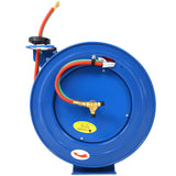 Welding Hose Reel Retractable 1/4 Inch x 100 Foot Twin Oxygen Acetylene Rubber STD Max 200PSI Heavy Duty Industrial Single Arm Construction