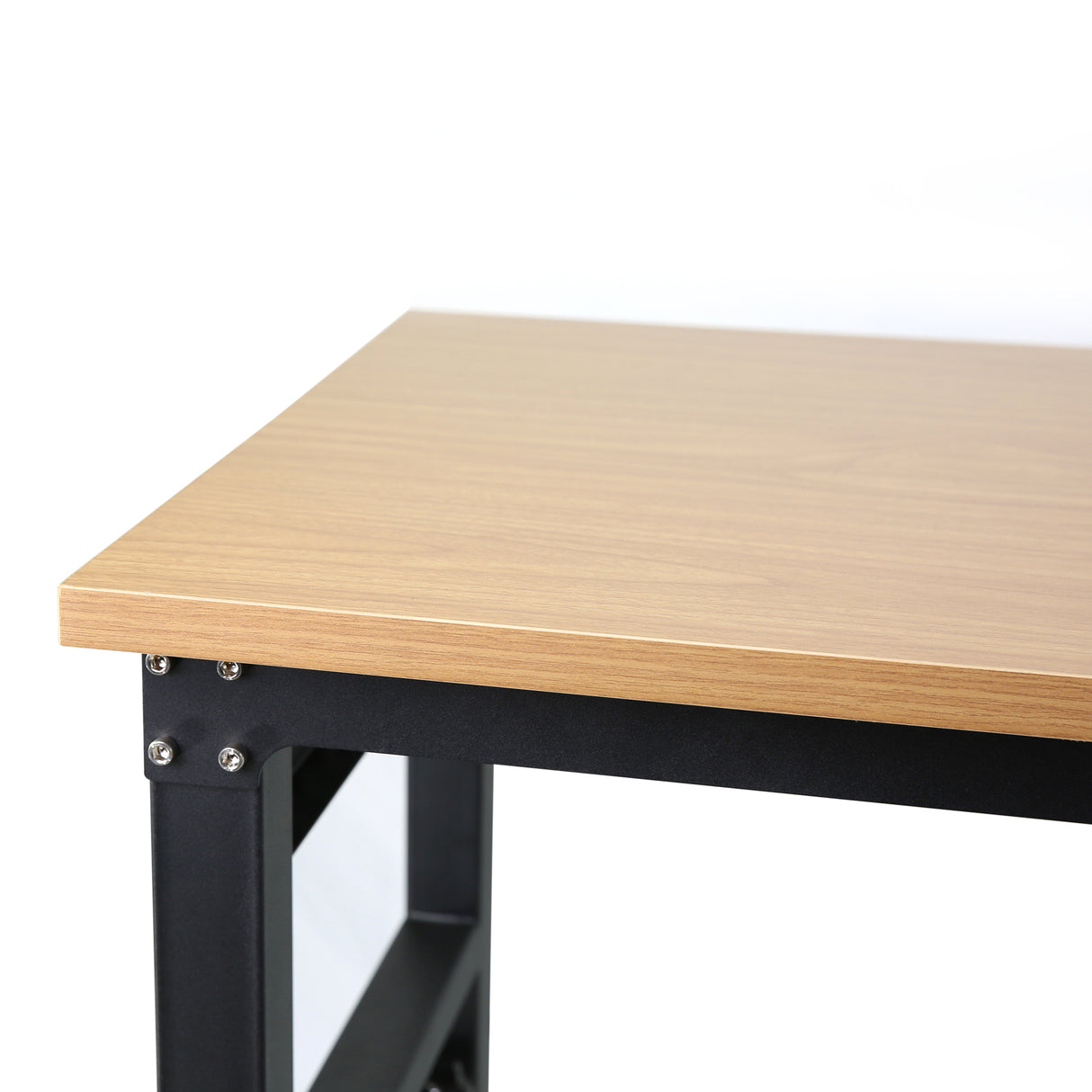 Banco de trabajo ajustable de 72 x 24 pulgadas, mesa de trabajo rodante resistente con toma de corriente y ruedas, gran capacidad de carga, tapa de madera de caucho para garaje, oficina, taller, hogar, fácil montaje