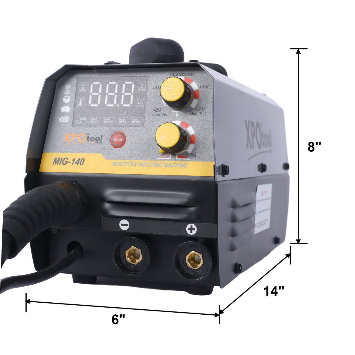 Soldador MIG 140A, máquina de soldadura sin gas multiproceso de 110V, MIG de flujo 4 en 1/cable sólido/TIG de elevación/ARCO varillado