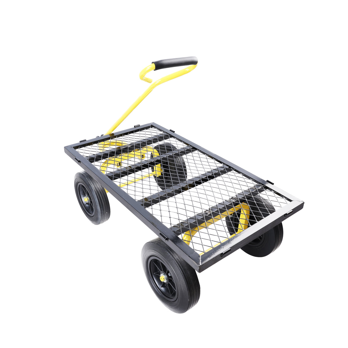 Roues solides outils chariot chariot camions de jardin Transport bois de chauffage noir jaune