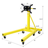 Folding Engine Stand 2000 LBS Capacity Motor Hoist 360 Degree Adjustable Mounting Head Dolly Mover Auto Repair Rebuild Jack--Yellow