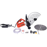 Electric 14" Cut Off Saw Wet/Dry Concrete Guide Roller na may Water Line Attachment 3000w na may Blade