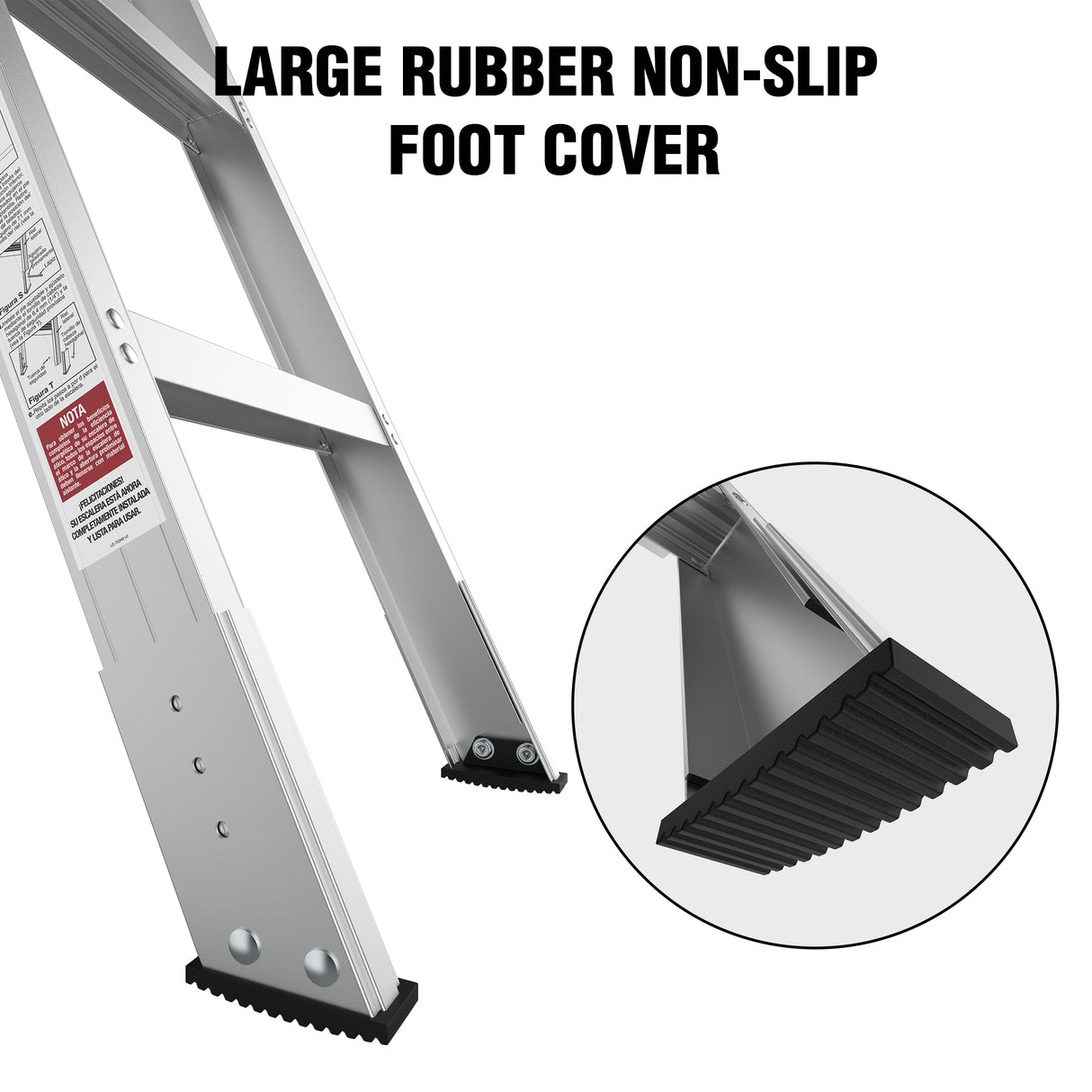 Aluminum Attic Ladder 350 Lbs Capacity 22 1/2" x 54" Opening 7-10ft Ceiling--Metallic Grey