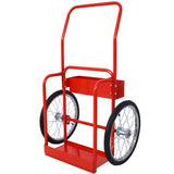 Malaking Dual Oxygen Tank Cart Dolly Double Cylinder 20" Pneumatic Wheels May kasamang dalawang Fastening Belt