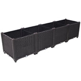 63" L X 15,7" D X 14,7" H Dyphevet hageseng Plastplantekasser for grønnsaker Blomster Urter og sukkulenter Selvvanende Hevet - Brun