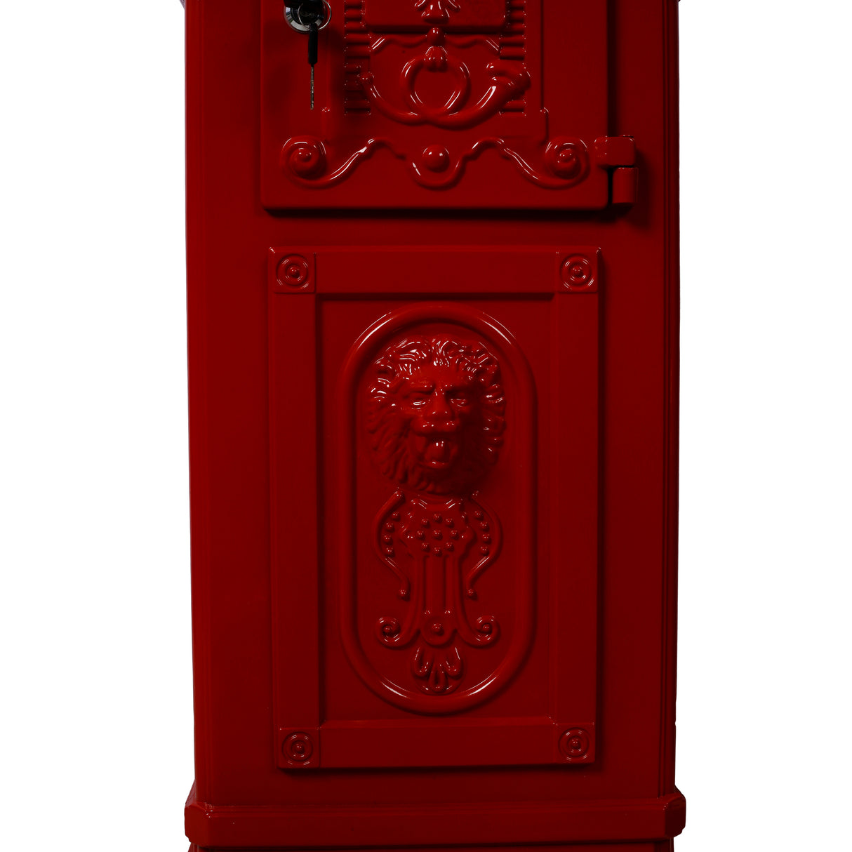 Mailbox Residential The Court Large-Capacity Letter Box Garden Floor Safety Outdoor Rainproof Postbox Statue--Red