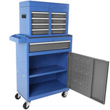 5-Drawer Rolling Tool Chest Storage Cabinet Cart na may Detachable Top Tool Box Liner Universal Lockable Wheels Adjustable Shelf para sa Garage Workshop