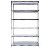 6 Tier 6000lbs Capacity NSF Metal Shelf Wire Shelving Unit Heavy Duty Adjustable Storage Rack with Wheels & Shelf Liners for Commercial Grade Utility Steel Storage Rack Black 84"H x 48"L x 20"D